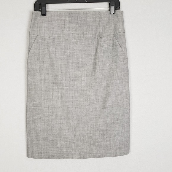 Banana Republic Dresses & Skirts - Banana Republic Size 8 Tall Stretch Wool Pencil Skirt Gray Modest Office Career